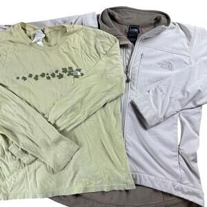 The North Face Women's M Lot of 2 Apex Softshell Jacket Fall Leave Long Sleeve T